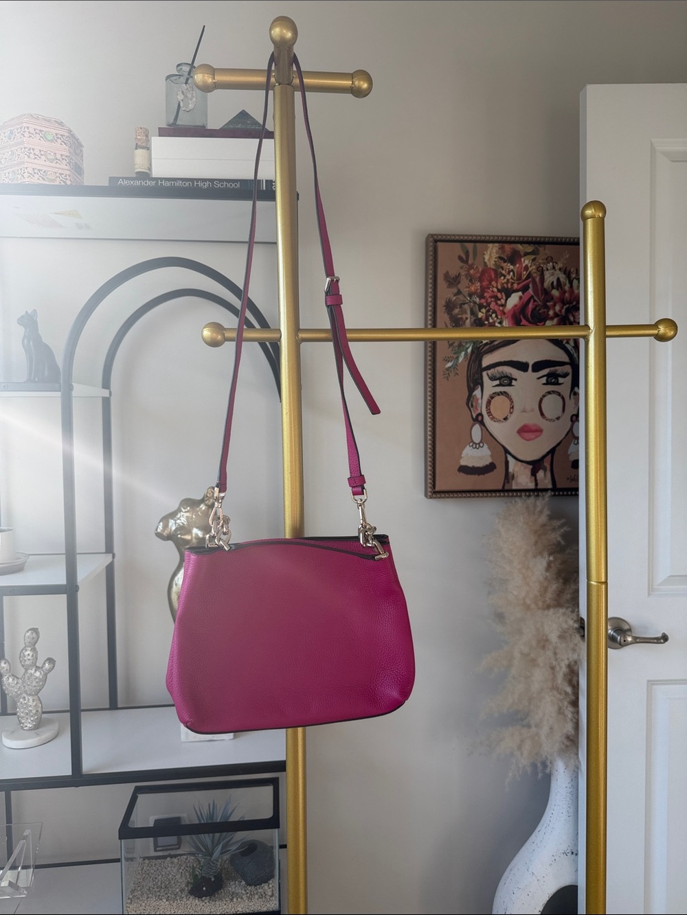 kate spade Fuchsia Leather Crossbody with Gold Hardware - Picture 2 of 3